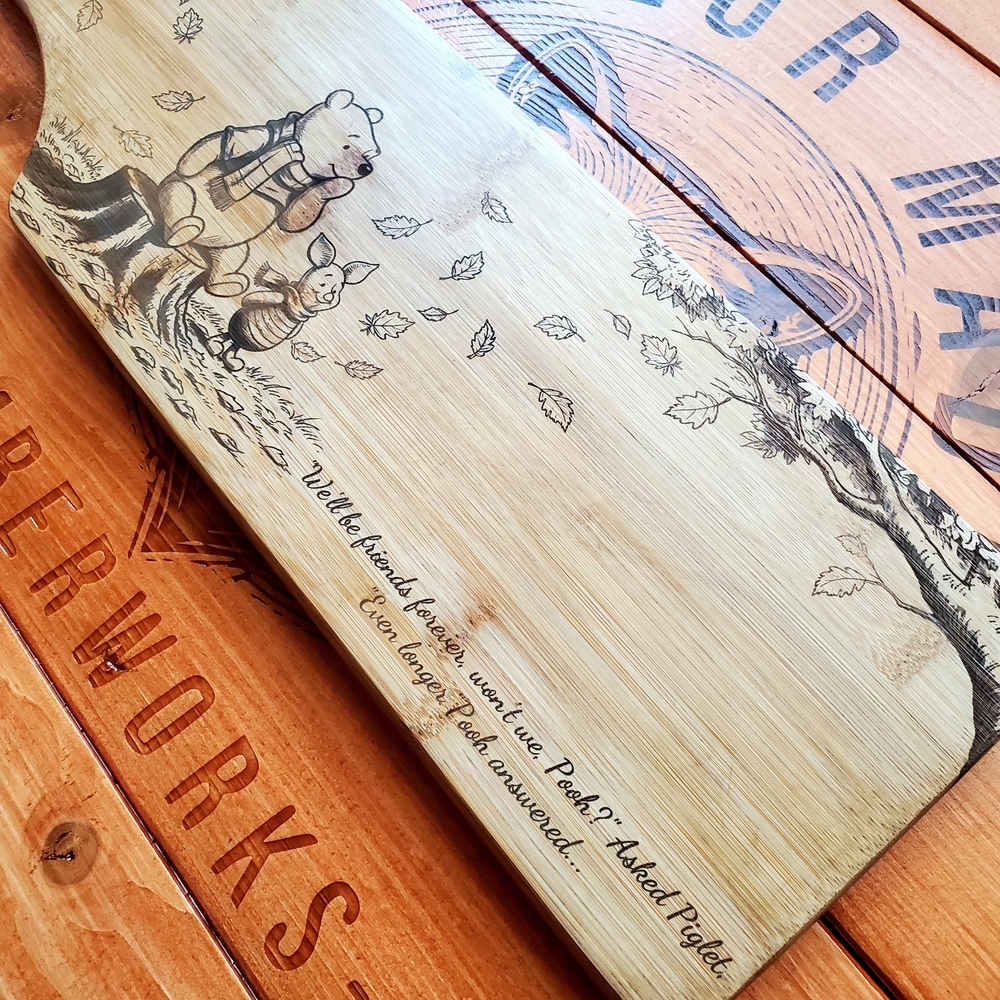 Disney💫 New-Hand Made, Winnie the Pooh🐻🐷 Bamboo Artisan Cutting/Serving Board - Picture 3 of 8